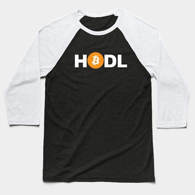 HODL Bitcoin BTC Baseball T-Shirt by fullstackdev
